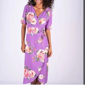NWT Everly Floral Wrap Dress Lavender Easter Dress 💜